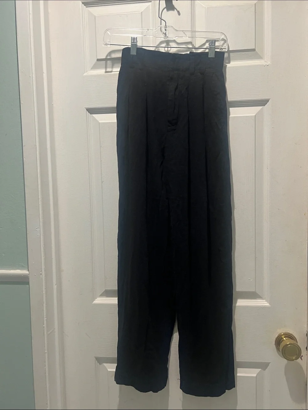 Free People Black Straight-Leg Pants